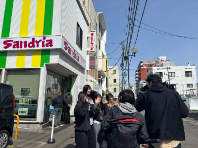 栄養学科と『サンドリア様』とのコラボサンドイッチについてTV放送されました